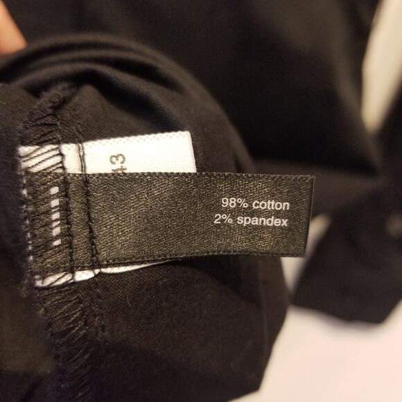 The Limited Black Button Front Skater Dress Collared Long Sleeve Size 0 - Picture 6 of 13